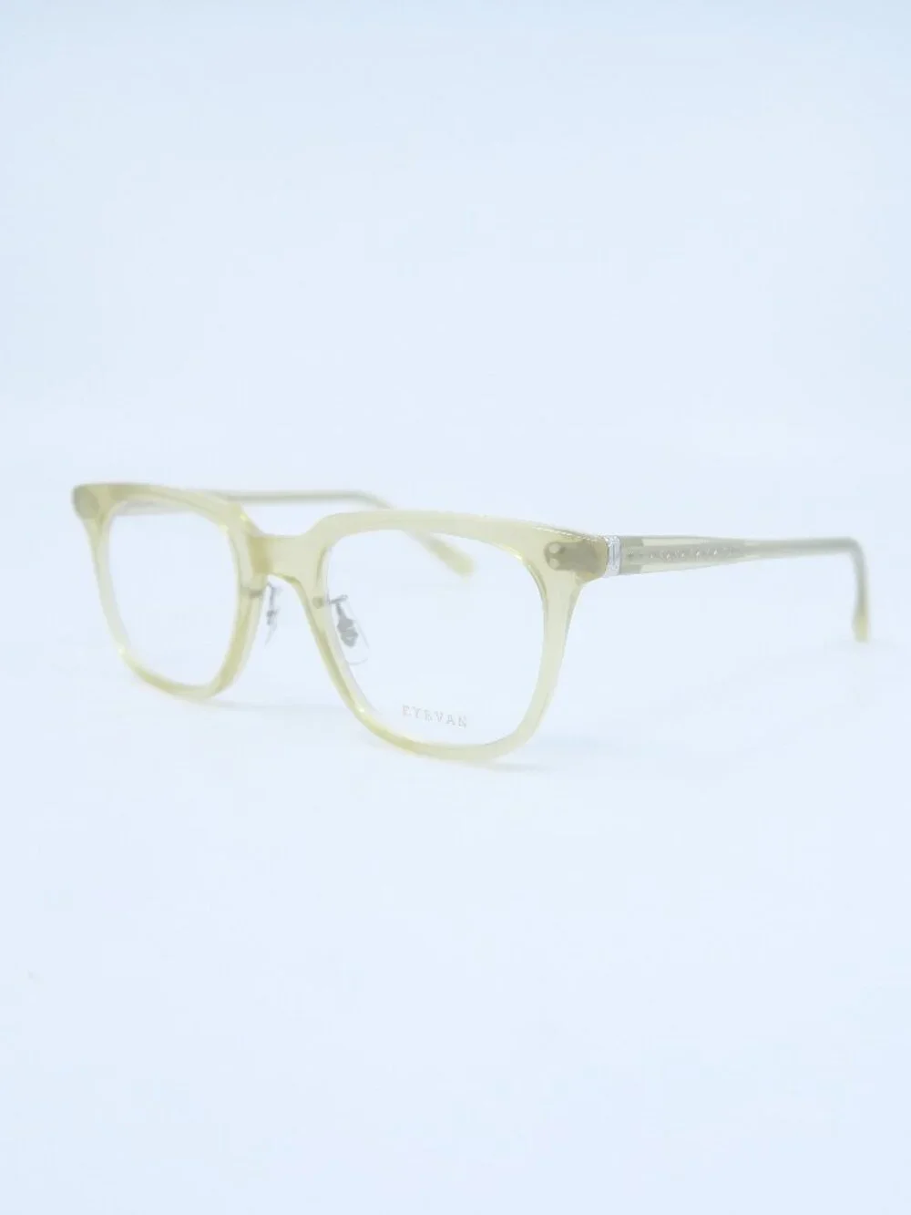 Eyevan FRANZ STW 49mm  Transparent Yellow New Men's Square Eyeglasses Frames.